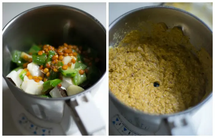 peerkangai-thogayal-recipe-grind