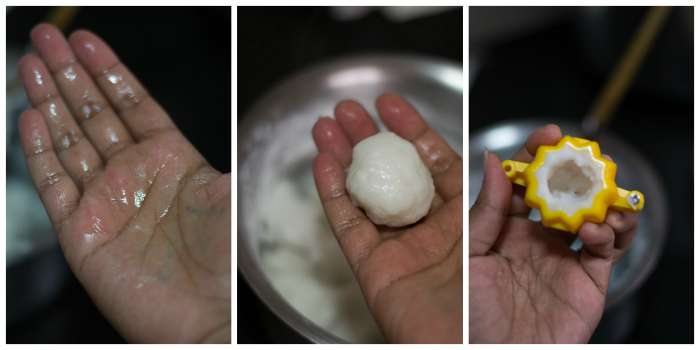 mothagam-sweet-kozukattai-ganesh-chaturthi-oil-hands