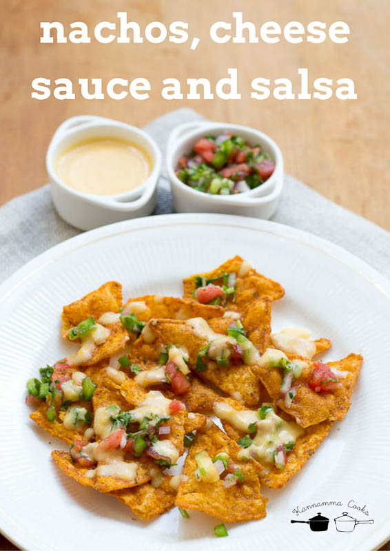 Homemade Cheese Sauce And Salsa For Nachos