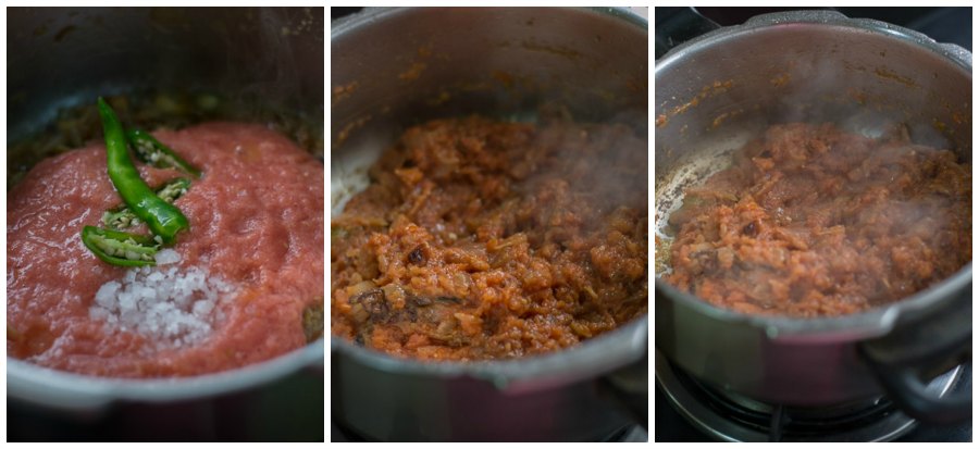 South-Indian-Tamilnadu-style-Spicy-Mushroom-biriyani-Kalan-masala-biryani-recipe-tomatoes