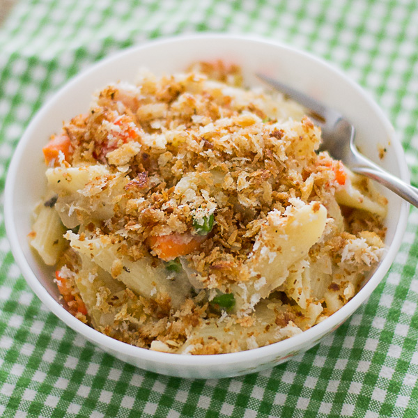 Vegan Pasta Verdure in Cauliflower Cream Sauce