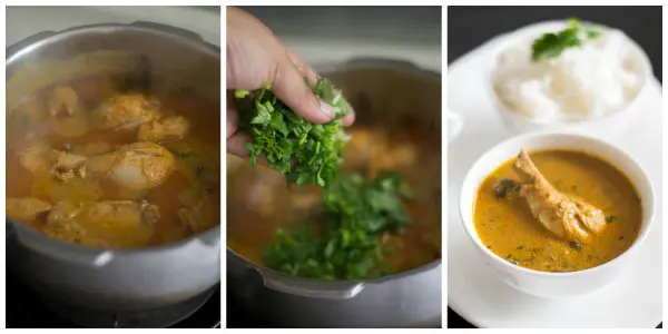 chicken-kurma-pressure-cooker-coriander-leaves