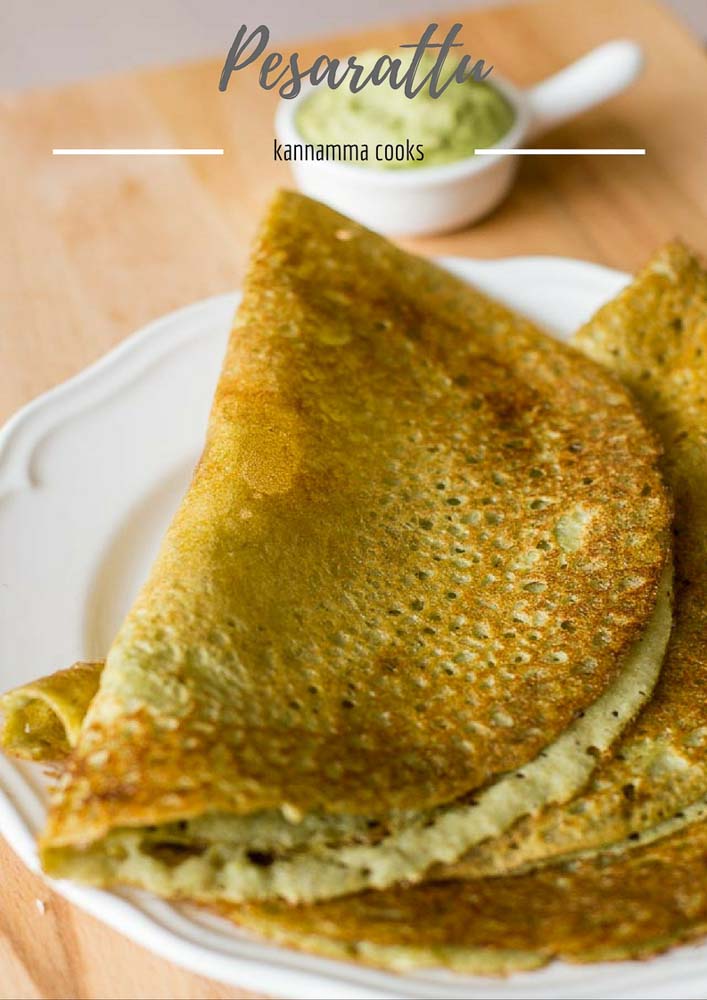 Pesarattu Recipe, Pesarattu Dosa, Moong Dal Dosa