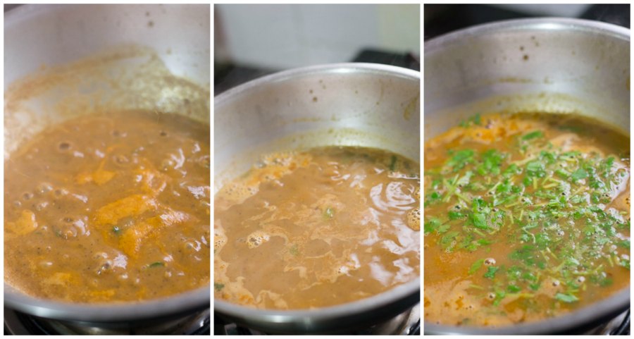 tamil-kollu-paruppu-rasam-horsegram-rasam-ulavacharu-for weight-loss-for-cold-medicine-soup-coriander-simmer |kannammacooks.com #cold #medicine #soup #for #weightloss #kollu #ulavalu #horsegram #nutrient #rich #lentil #soup