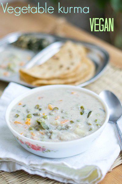 white-vegetable-korma-vellai-kurma-parotta-kuruma-south-indian-hotel-restaurant-style-stew |kannammacooks.com #kurma #korma #stew #easy #recipe #vellai #white #tamilnadu #hotel #style #stew #side #dish #chapati